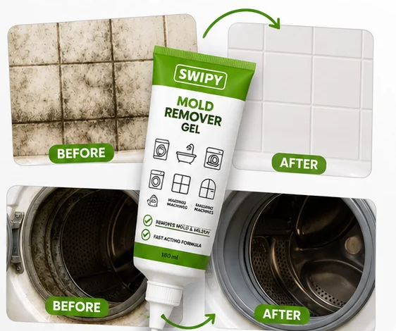 Before and after: tile grout and washing machine gasket mold removal